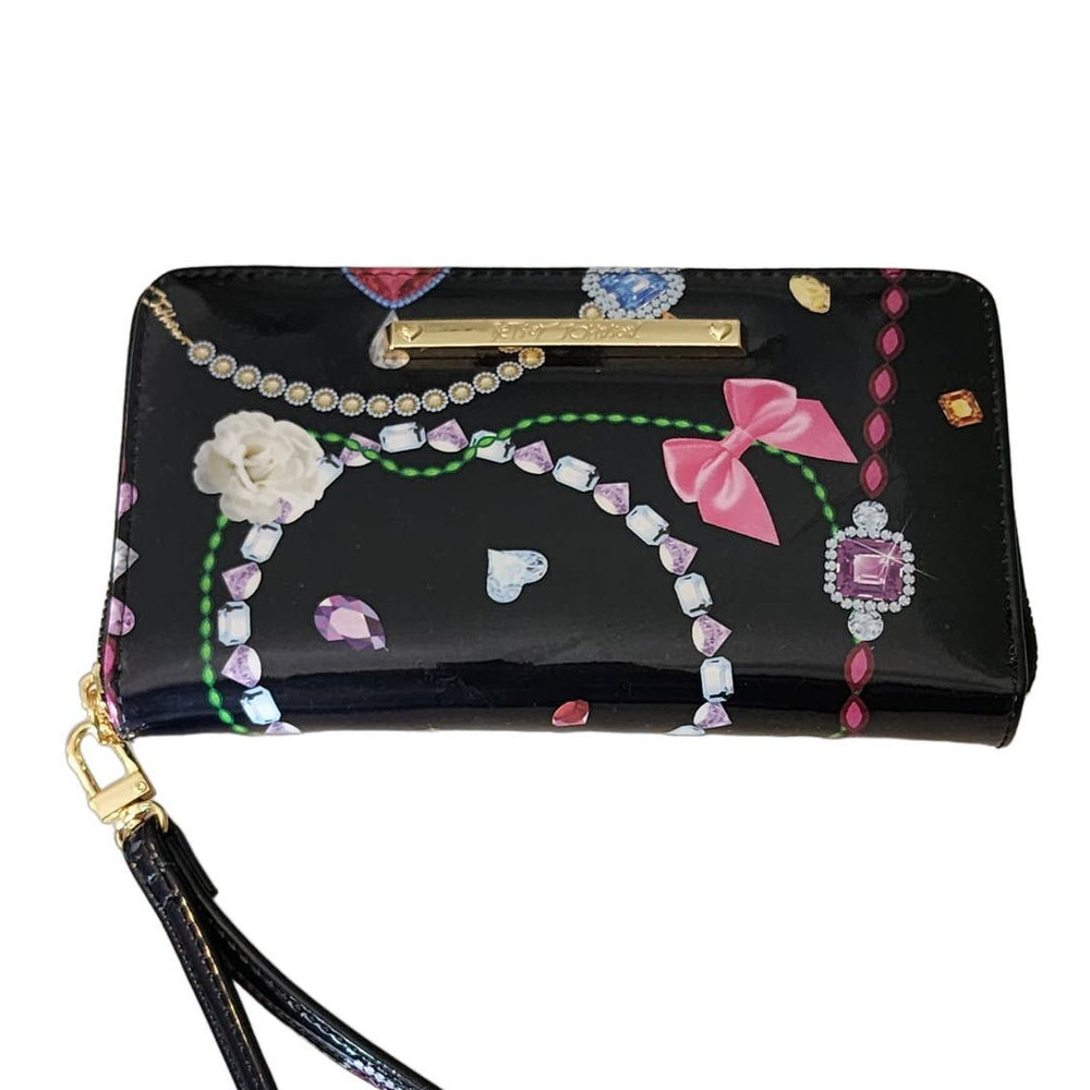 Betsey Johnson Patent Leather Jeweled Wristlet